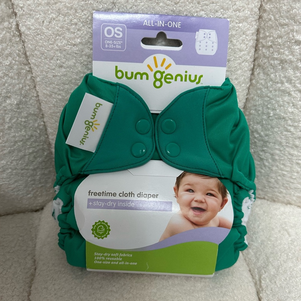 BumGenius Teal Cloth Diaper AIO